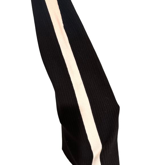 Herve Leger Ribbed Knit Midi Pencil Skirt Side Striped Black Alabaster, S NWOT - Picture 9 of 11